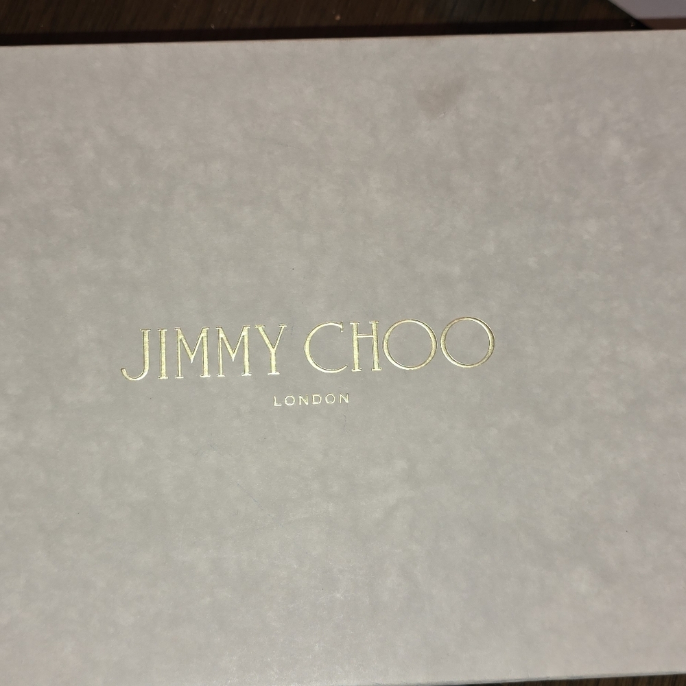 Jimmy Choo Cream Shoes with Gold Foil Logo